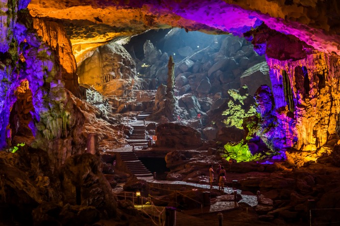 Spelunking in Sung Sot, Me Cung, and Thien Cung Caves